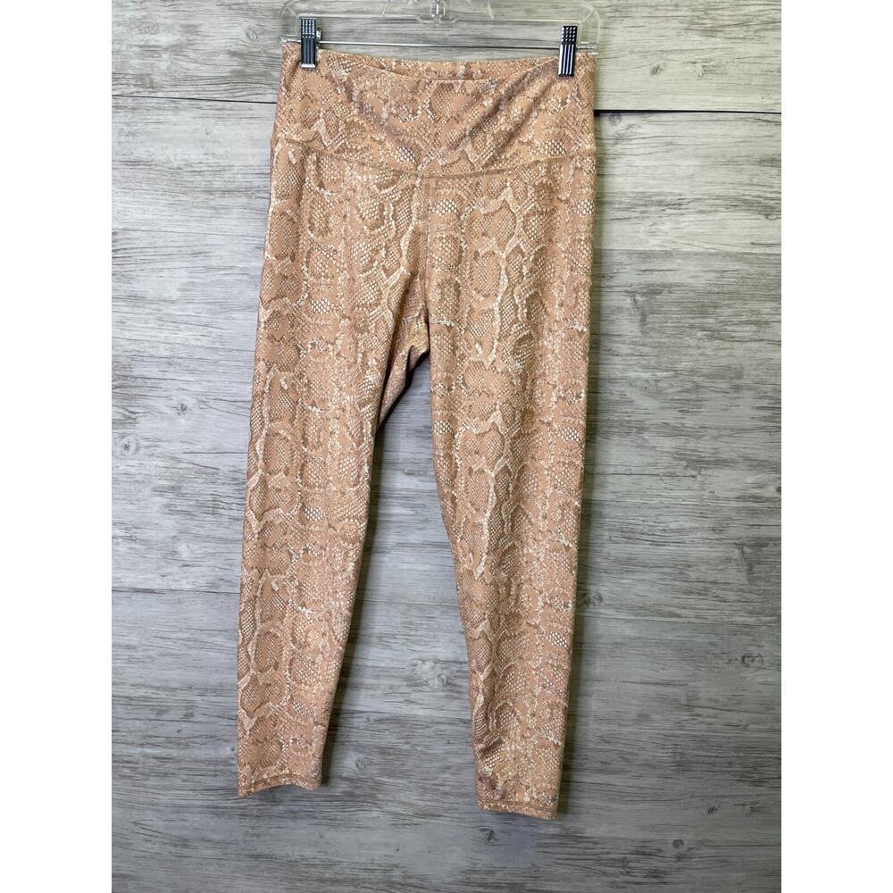 BCBG Maxazria Leggings Size L Womens Snake Print Skinny Leg Stretch Cropped